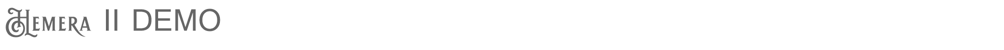 Sample characters Hemera II Font